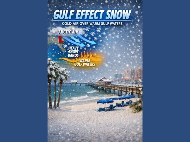 Texas, Louisiana, Mississippi, Alabama and Florida Gulf Coast Could See Rare ‘Gulf Effect Snow’ as Arctic Air Pushes South