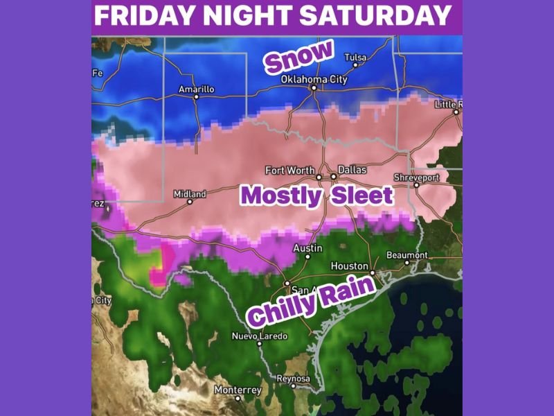 Texas and Oklahoma Winter Storm Brings Heavy Snow to the Panhandle and Dangerous Sleet Setup for North Texas From Friday Night Through Sunday