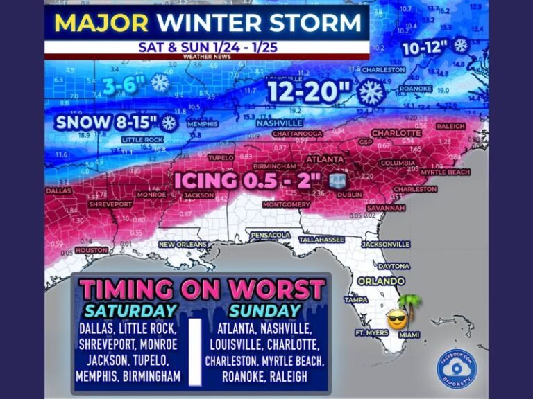Texas to the Carolinas Face a High-Impact Ice and Snow Storm With Dangerous Travel and Power Outage Risks This Weekend