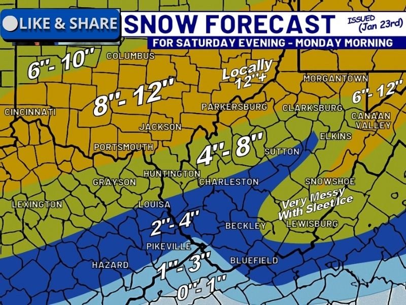 Three-Phase Winter Storm Forecast Signals Heavy Snow, Ice, and Travel Disruptions Across Ohio Valley, Kentucky, and West Virginia Through Monday