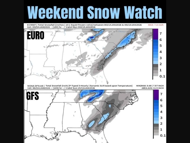 United States Weekend Snow Rumors for the South and East Debunked as Forecasts Show No Winter Storm Development