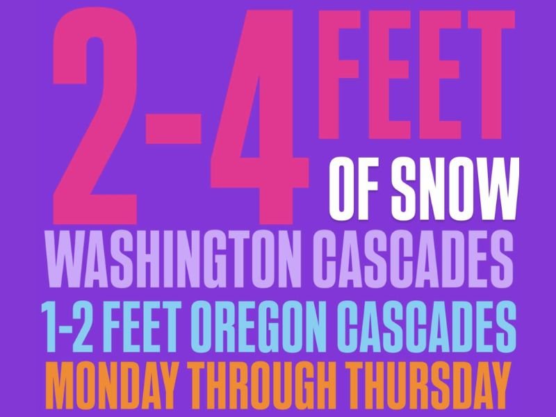 Washington and Oregon Cascades Face Major Mountain Snowstorm With Up to 4 Feet of Snow Impacting Passes Through Thursday