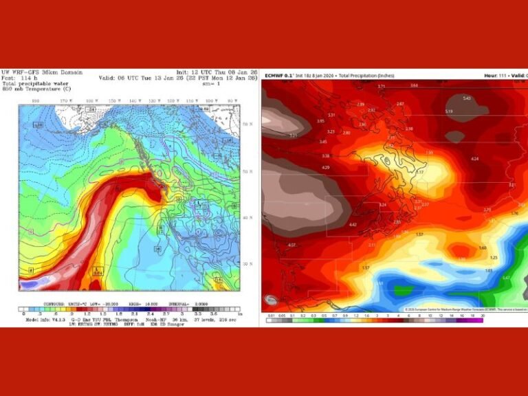 Washington and Oregon Face Another Atmospheric River as Heavy Rain Raises River Flood Concerns Across the Cascades