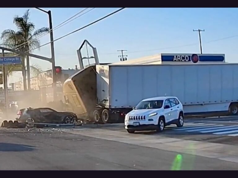 California Crash in Fullerton Leaves Multiple Vehicles Damaged After Tractor-Trailer Plows Through Red-Light Traffic, Witnesses Say Driver Was Nodding Off