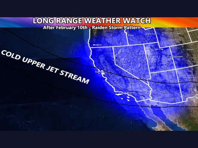 California Long-Range Weather Watch Warns of Colder, Wetter Storm Pattern After Feb. 10 With Snow Levels 5,000–6,000 Feet