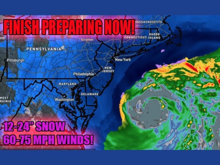 Dangerous Nor’easter Targets Pennsylvania, New Jersey, New York and New England With 12–24 Inches of Snow and 60–75 MPH Hurricane-Force Gusts