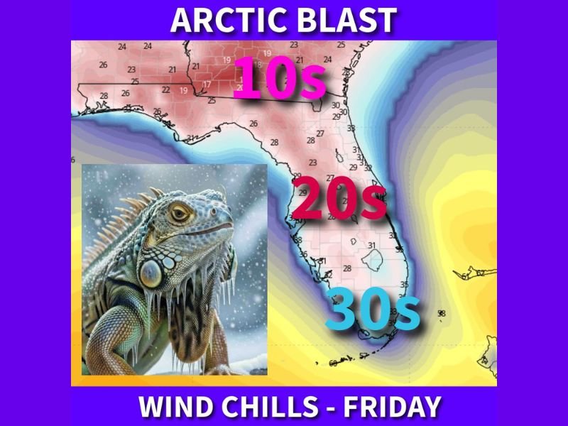 Florida Braces for Another Arctic Blast as Cold Front Brings Wind Chills in the 10s and 20s Friday