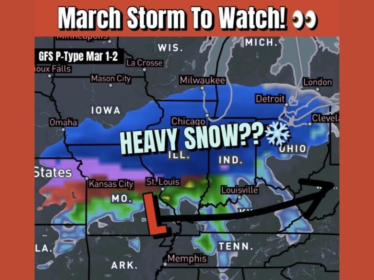 Illinois, Indiana and Ohio Could See Early March Snow as Forecast Models Signal Potential Heavy Corridor March 1–2