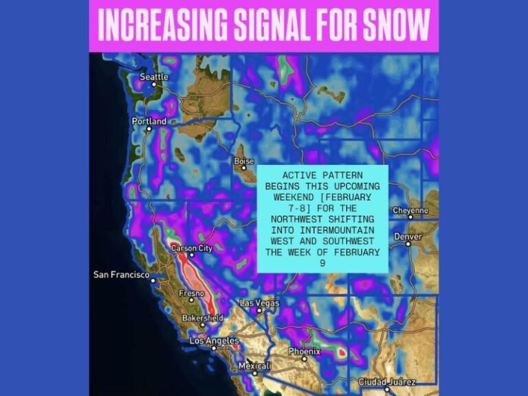 Increasing Signal for Mountain Snow as Active Weather Pattern Sets Up Across the Northwest and Spreads Into the Intermountain West and Southwest by Mid-February