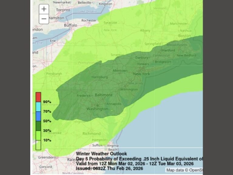Increasing Snow Storm Odds Target Washington, Baltimore, Philadelphia and New York Corridor March 2–3 as Thermal Boundary Sets Up Across Mid-Atlantic and Northeast