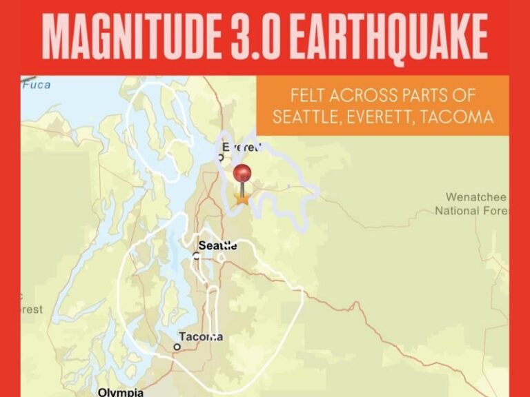 Magnitude 3.0 Earthquake Strikes Near Cathcart, Washington, Shaking Seattle, Everett and Tacoma Areas