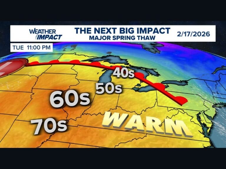 Major Spring Thaw Set to Spread Across Michigan and Ohio by February 17 With 40s Reaching North and 60s to 70s Expanding South