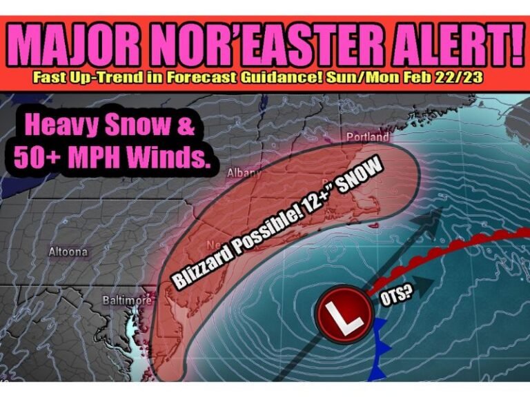 New York, New Jersey, Massachusetts and Maine Brace for Major Nor’easter With 12+ Inches and 50+ MPH Winds