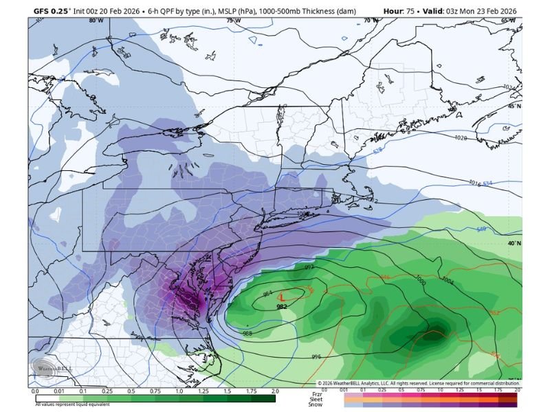 Northeast Winter Storm Looks More Likely This Weekend, With Potential Nor’easter Bringing Heavy Snow From New York to Boston Sunday Into Monday
