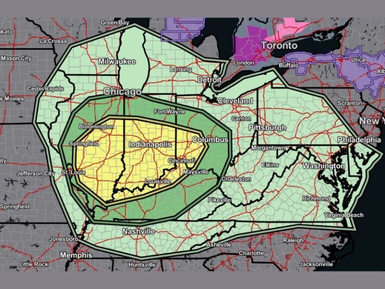 Ohio Valley Severe Weather Risk Expands Toward Indiana and Kentucky With Damaging Winds, Hail, and Tornado Threat Thursday