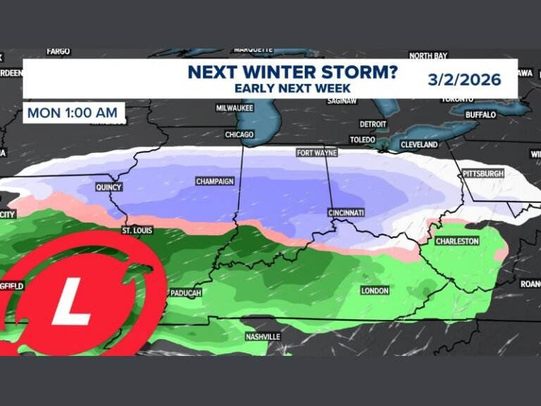 Ohio Winter Storm Threat Early Next Week: System Tracking Along the Ohio River Could Bring 6+ Inches if Atmospheric Energy Phases
