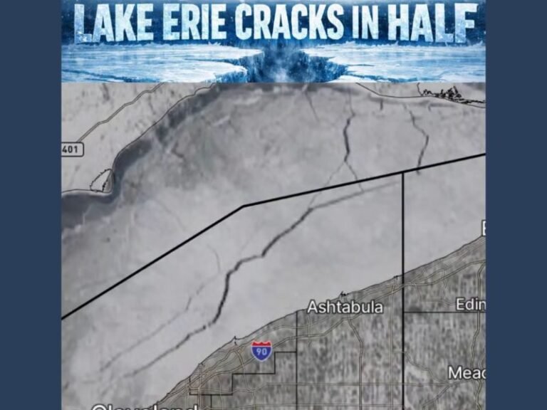 Ohio and New York See Lake Erie Ice Crack “In Half” on Satellite as Near-Record Ice Cover Meets Strong Winds