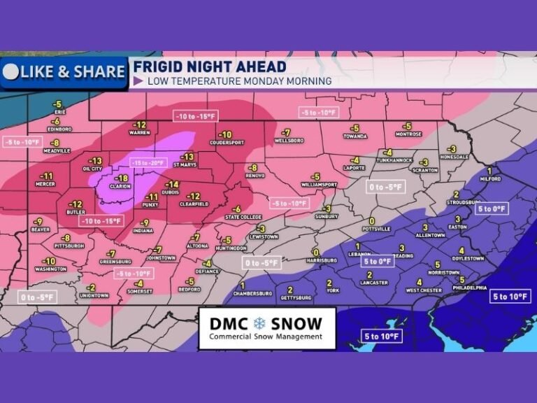 Pennsylvania Braces for a Frigid Overnight Plunge as Clear Skies Drive “Radiational Cooling” Into Monday Morning