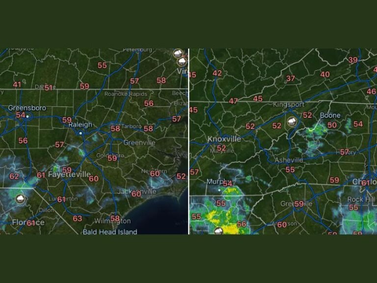 Scattered Morning Showers Target Southern North Carolina Before Gradual Clearing Expected by Early Afternoon