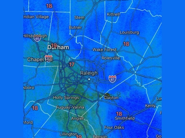 Snow Finally Reaches Raleigh and Wake County as All 100 North Carolina Counties Record Snowfall and Road Conditions Deteriorate