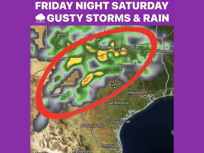 Texas DFW Weather Shift Brings Near-70 Warmth, Then Friday Night Thunder and a Saturday Cool-Front Rain Push