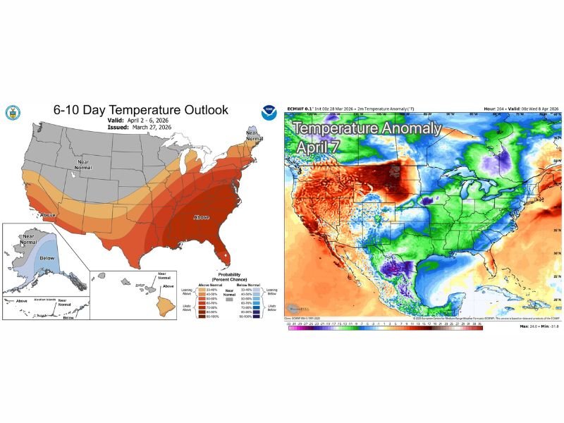Alabama, Georgia, Tennessee, Mississippi Warm to 80s Next Week Before Early April Cold Snap Threat Around April 7–8