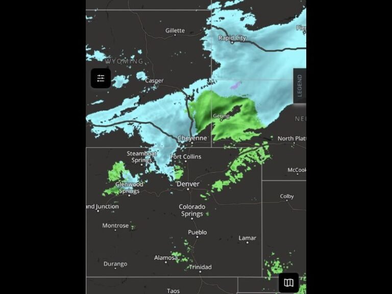 Cold Front Sweeps South Through Colorado With Gusty Winds and Rain Changing to Snow From Cheyenne Ridge to Greeley and Fort Collins
