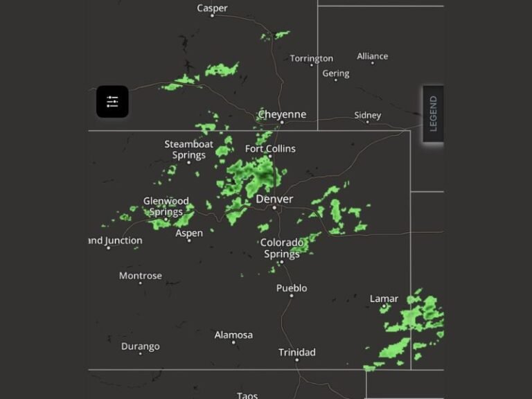 Colorado Denver Fort Collins Colorado Springs Sees Scattered Showers Actually Reaching Ground Across Front Range Including Cheyenne Area
