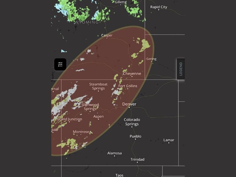 Colorado and Wyoming Weather Update: Light Showers Increasing Across Denver, Cheyenne, and Casper as Storm System Approaches Tonight