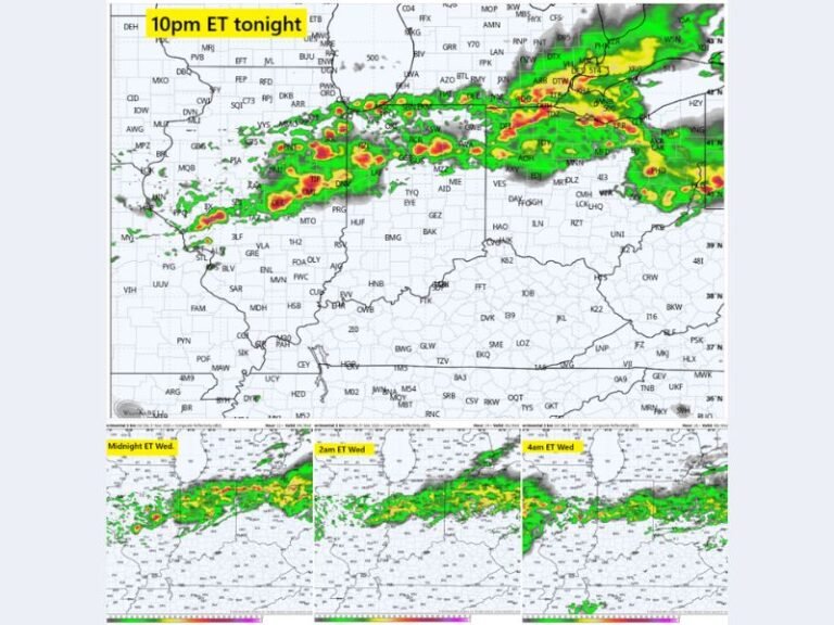 Illinois, Indiana, Michigan and Ohio Face Late Night Storm Line With Heavy Rain and Lightning Tracking From Chicago to Detroit Overnight