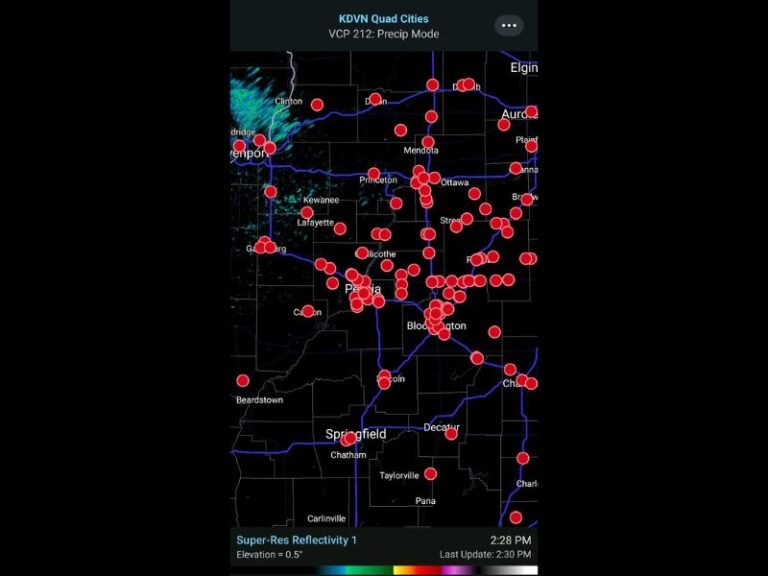 Illinois Storm Chaser Convergence Spreads Across Central and Northern Illinois, Traffic Concerns Grow Near Peoria, Bloomington, Ottawa, and Aurora