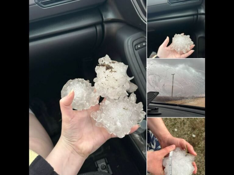 Indiana Border Tornadic Supercell Produces Giant Hail That Shatters Windshield as Violent Storm Races Toward State Line