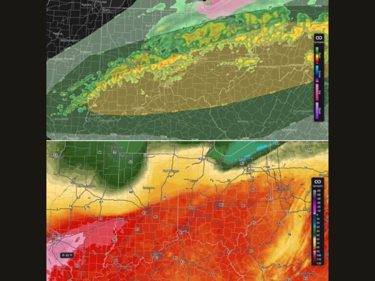 Indiana Ohio Kentucky Severe Storms Tonight Target Indianapolis Columbus Louisville With Damaging Winds Large Hail Tornado Risk and Record Breaking Heat Ahead of I 70