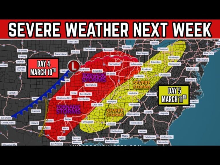 Major Severe Weather Threat Forecast for Texas, Oklahoma, Missouri, Illinois, and Indiana Tuesday–Wednesday With Tornadic Storms Possible