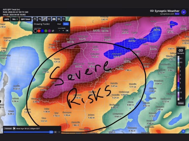 Missouri, Illinois, Indiana, Kentucky and Ohio Face Heavy Rain and Severe Weather Pattern Late March Into April With Repeated Storm Rounds Possible