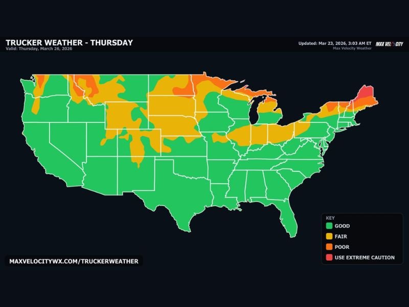 New York, Massachusetts, Montana, North Dakota, South Dakota, Minnesota Face Travel Concerns as Trucker Weather Outlook Flags Poor to Hazardous Conditions Across Northern U.S.