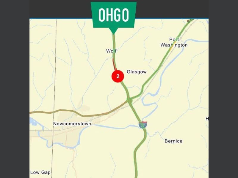Ohio Rockfall Closes Southbound I-77 in Tuscarawas County Near US-36 as Crews Work to Clear Debris Near Glasgow