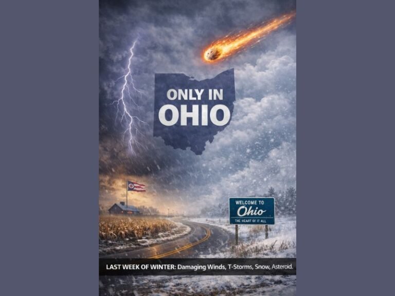Ohio’s Wild Winter Finale: Damaging Winds, Thunderstorms, Snow Showers, and Even a Fiery Asteroid Light Up the Sky
