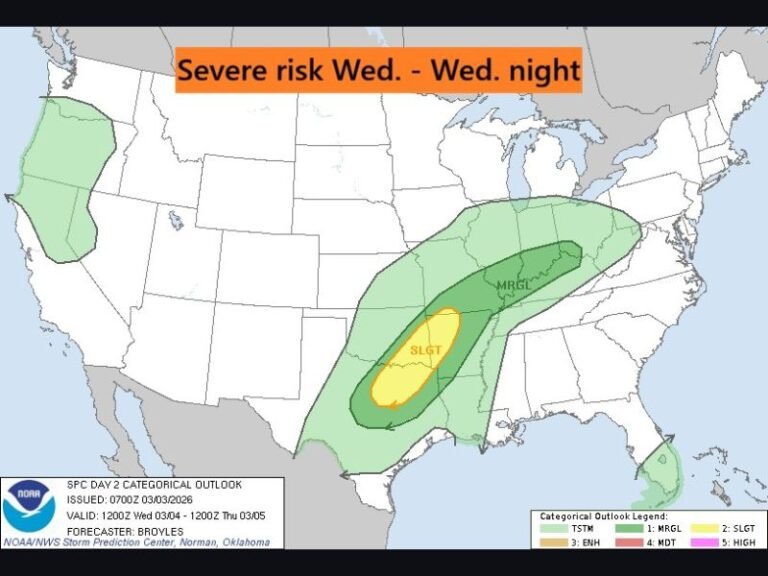 Severe Storm Risk Expands Toward Illinois and Indiana Wednesday and Friday, With Stronger Thunderstorms Possible Near Chicago