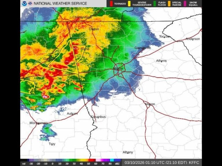 Severe Thunderstorm Warning Across Northwest Georgia: 60 MPH Winds Threaten Rome, Carrollton, Cartersville and Surrounding Communities