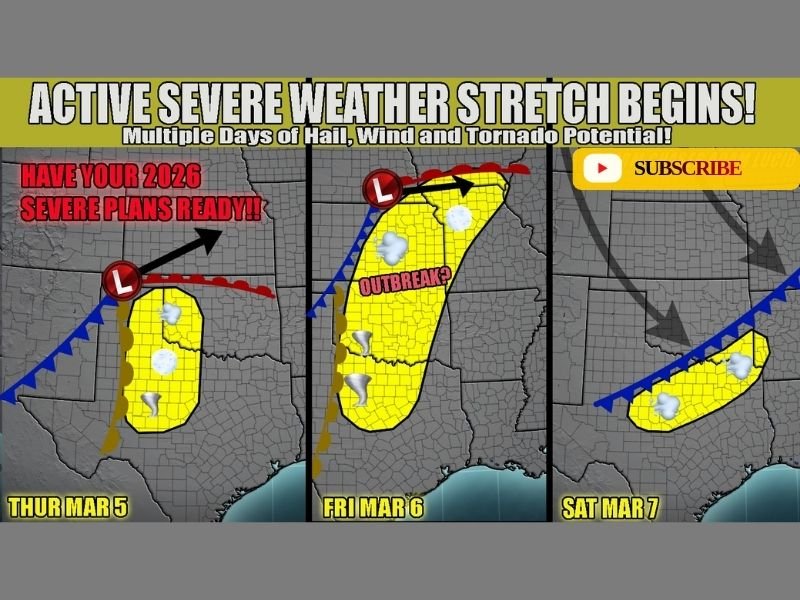 Texas, Oklahoma, Kansas and Missouri Enter Multi-Day Severe Weather Stretch With Hail, Damaging Winds and Tornado Potential Through Saturday