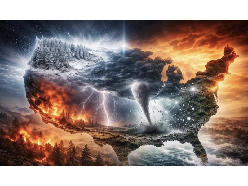 United States Extreme Weather Pattern Brings Northern Blizzard, Western Heat and Central Severe Storms Across the Country