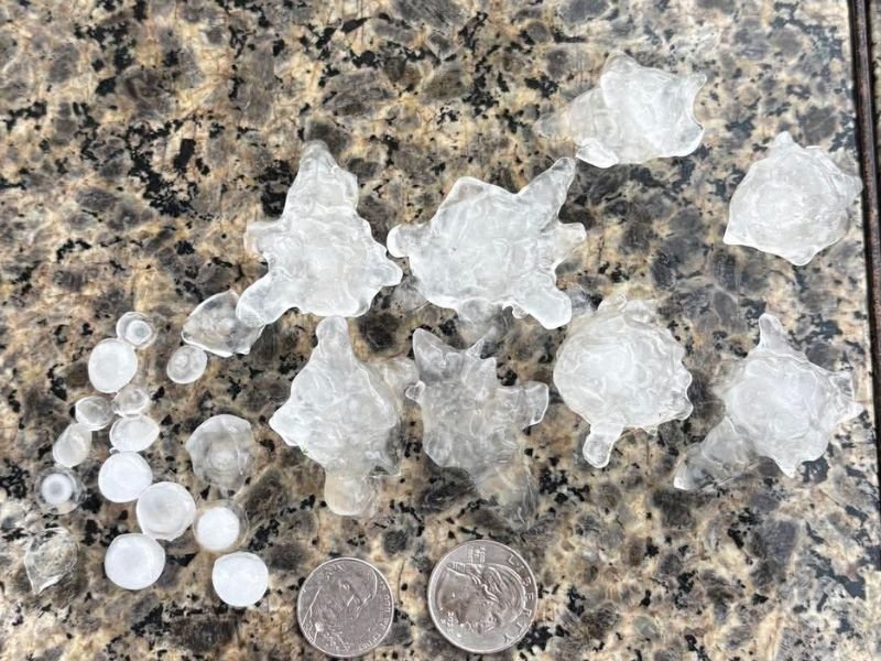 Unusual Spiky Hail Falls in Pipe Creek, Texas as Powerful Storm Updraft Produces Rare “Medieval-Style” Ice