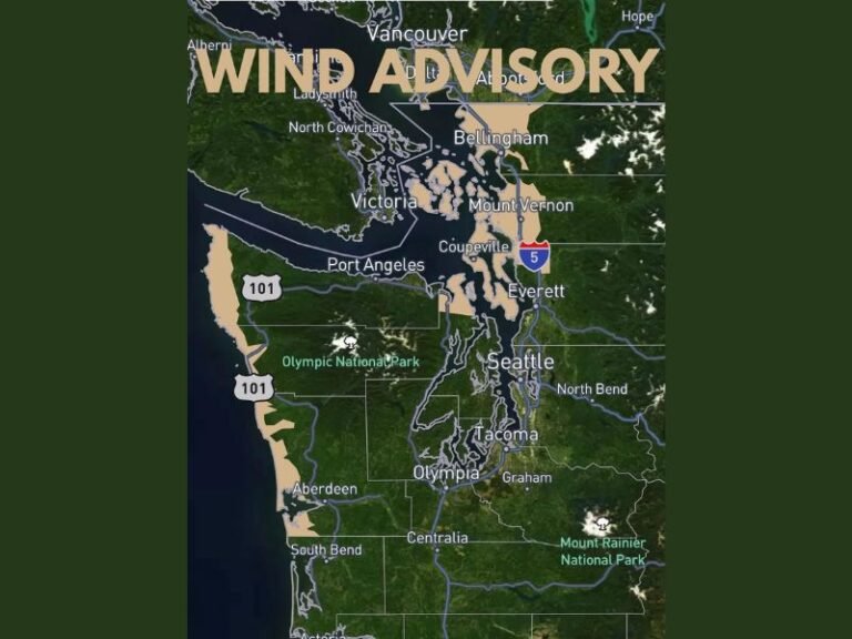 Washington Wind Advisory Issued for Coastal Areas Port Angeles Aberdeen and Puget Sound Including Seattle Everett and Bellingham Ahead of Gusty Conditions
