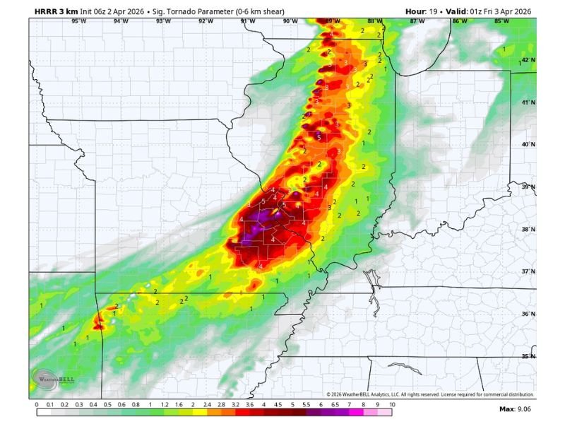 5 PM to 9 PM: Tornado Potential Targets Madison, St. Clair, Monroe, Randolph and Jackson County Areas Near Mississippi River