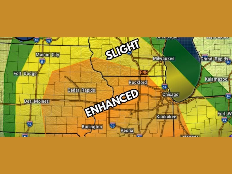 All Modes of Severe Weather Including Tornadoes Targeting the Stateline Region and Rockford Metro Under Level 3 Enhanced Risk Monday Afternoon Through Monday Night