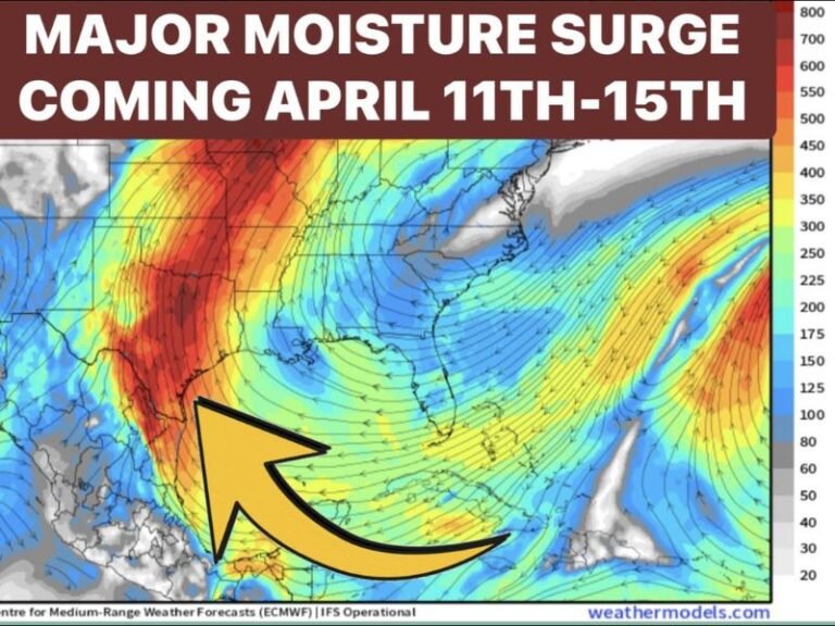 April 11–15: Texas Faces Major Moisture Surge With Severe Storm Risk Starting in West Texas Saturday, Expanding Statewide With Heavy Rain and Tornado Threat Into Midweek