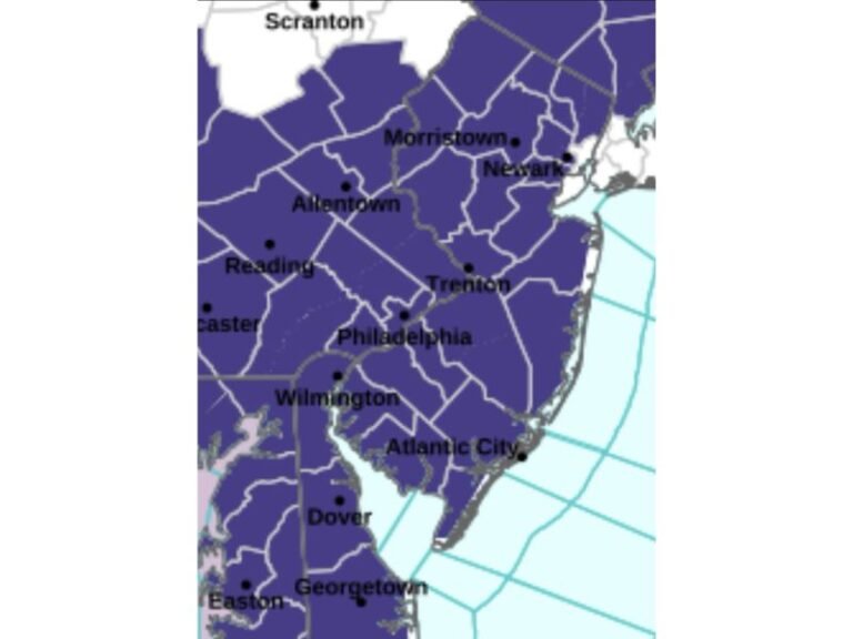Freeze Warning Issued Tonight Across Philadelphia, Trenton, Newark, and Most of New Jersey and Delaware Just Days After Temperatures Hit 90