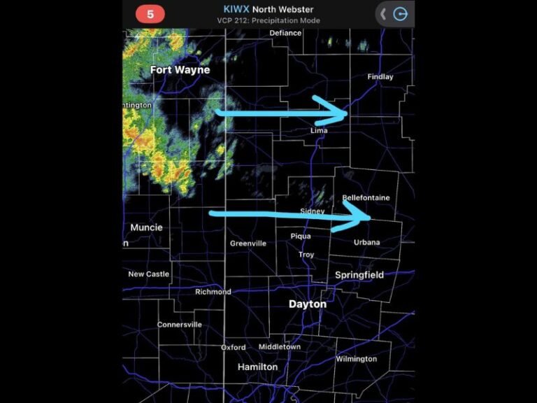 Garden Variety Showers Move Through Dayton, Lima, and Springfield This Morning With Stronger Storms Possible North of I-70 After Dark