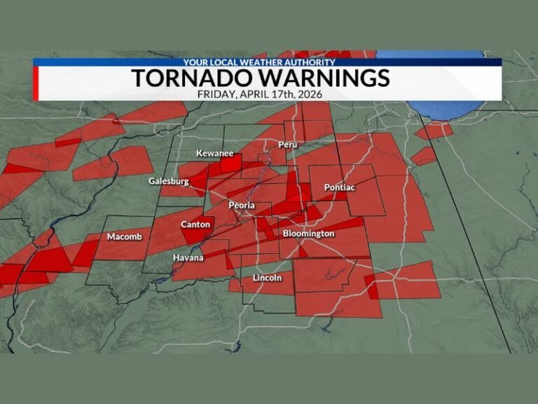 Historic Number of Tornado Warnings Blanket Central Illinois Including Peoria, Bloomington, and Normal Friday Night With 85 MPH Gusts and Multiple Confirmed Tornadoes
